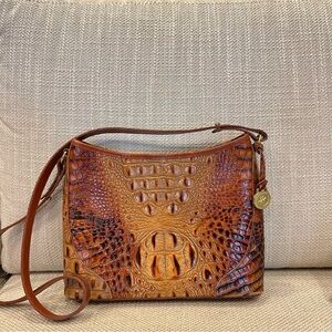 Brahmin Remy Crossbody Croc-Embossed Bag Color-Brown